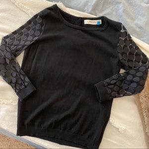 Anthro Sparrow polka dot sleeve sweater